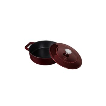  Berlinger Haus Metallic Burgundy Line öntöttvas lábas fedővel, 26 cm, burgundy