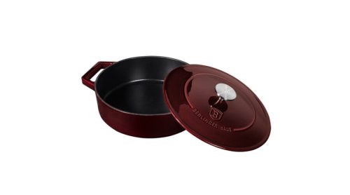 Berlinger Haus Metallic Burgundy Line öntöttvas lábas fedővel, 26 cm, burgundy