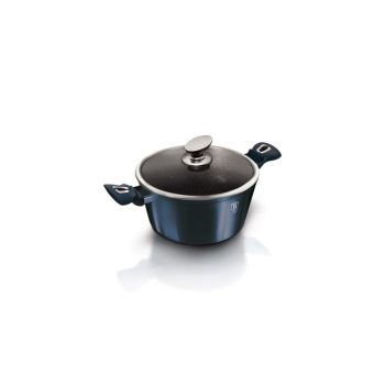   Berlinger Haus Metallic Aquamarine Line magas lábas márvány bevonattal, fedővel, 24 cm