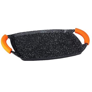   Berlinger Haus Granit Diamond Line grill sütőlap márvány bevonattal, szilikon fogókkal, 47 cm fekete