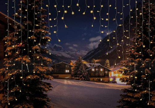 Kültéri Fényív LED fényfüggöny, 200 LED, meleg fehér