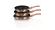 Berlinger Haus Metallic Rosegold Line 3 részes serpenyőkészlet márvány bevonattal, grill serpenyővel