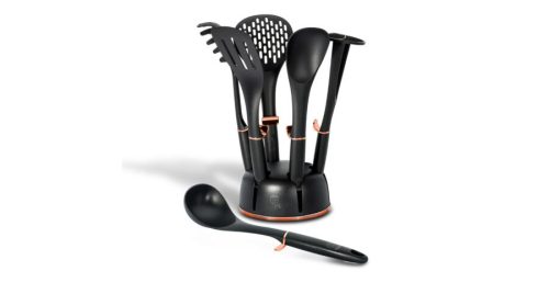Berlinger Haus Black Rose Collection 7 részes nylon konyhai eszköz készlet állvánnyal
