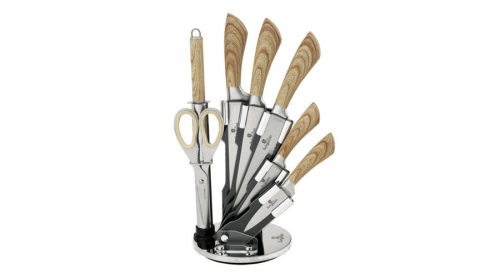 Berlinger Haus Ebony Maple Line 8 részes rozsdamentes acél késkészlet állvánnyal