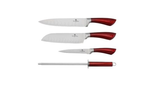 Berlinger Haus Metallic Burgundy Line 4 db-os késkészlet rozsdamentes acélból, metál nyéllel
