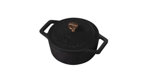 Berlinger Haus Black Rose Collection öntöttvas mini fazék fedővel, 10 cm