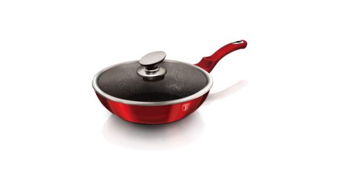 Berlinger Haus Metallic Burgundy Line wok márvány bevonattal, fedővel, 28 cm