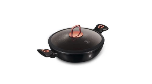 Berlinger Haus Black Rose Collection wok fedővel, márvány bevonattal, 30 cm