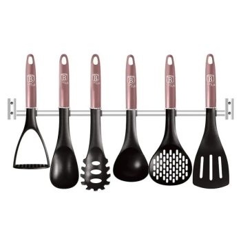   Berlinger Haus I-Rose Collection 7 részes nylon konyhai eszköz készlet fali tartóval