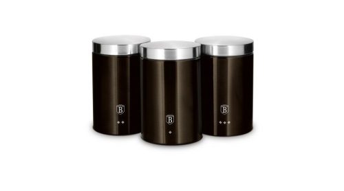 Berlinger Haus Metallic Line Shine Black Edition 3 db-os tárolódoboz készlet metál külső bevonattal,