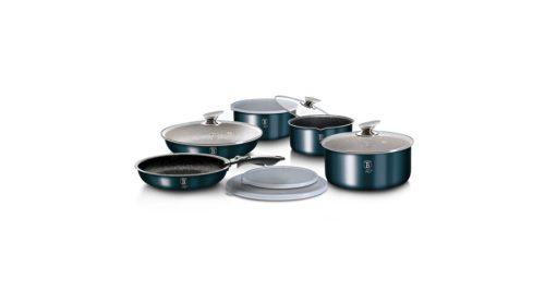 Berlinger Haus Metallic Aquamarine Line 12 részes edénykészlet márvány bevonattal, levehető nyéllel