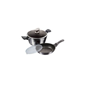   Berlinger Haus Carbon Pro Collection 4 részes edénykészlet márvány bevonattal