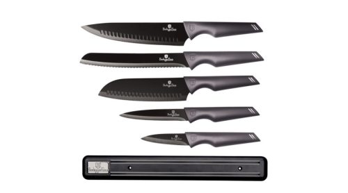 Berlinger Haus Carbon Pro Collection 6 részes késkészlet tapadásmentes bevonattal, mágneses fali tar