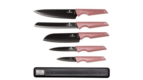 Berlinger Haus I-Rose Collection 6 részes késkészlet tapadásmentes bevonattal, mágneses fali tartóva
