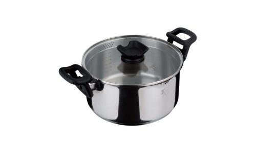 Berlinger Haus Silver Jewellery Collection rozsdamentes acél lábas hőálló üveg fedővel, fakanáltartó