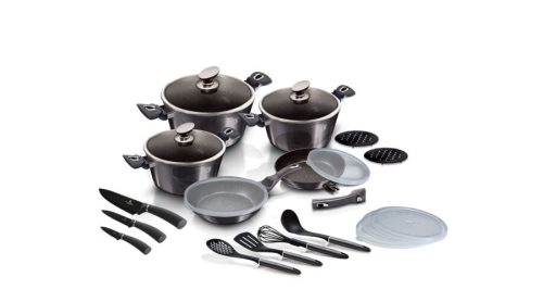 Berlinger Haus Carbon Pro Collection 22 részes edénykészlet márvány bevonattal