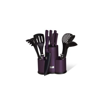   Berlinger Haus Purple Eclipse Collection 12 részes konyhai készlet késekkel és kiszedőkkel, lila