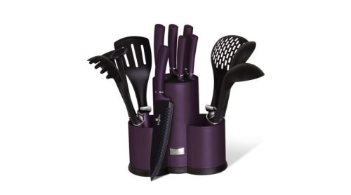 Berlinger Haus Purple Eclipse Collection 12 részes konyhai készlet késekkel és kiszedőkkel, lila