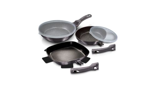 Berlinger Haus Carbon Pro Collection 5 részes serpenyőkészlet, márvány bevonattal