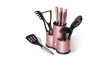 Berlinger Haus I-Rose Collection 12 részes konyhai készlet késekkel és kiszedőkkel, pink metál