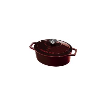   Berlinger Haus Metallic Burgundy Line öntöttvas ovális sütőedény fedővel, 30 cm