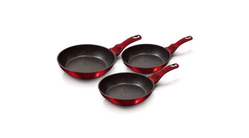 Berlinger Haus Metallic Burgundy 3 részes serpenyőkészlet márvány bevonattal