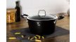 Berlinger Haus Black Professional Line magas lábas titán bevonattal, szilikon fogókkal, fedővel, 20 