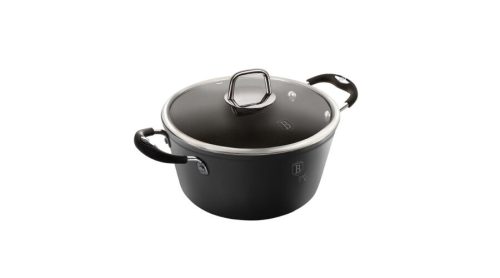 Berlinger Haus Black Professional Line magas lábas titán bevonattal, szilikon fogókkal, fedővel, 24 