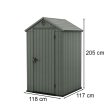 Darwin 4x4 műanyag kerti tároló ház zöld