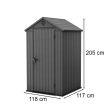 Darwin 4x4 műanyag kerti tároló ház szürke