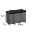 Darwin műanyag kerti tároló láda 662L szürke