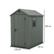 Darwin 6x6 műanyag kerti tároló ház zöld