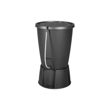   Indigo Water Butt műanyag kerti esővízgyűjtő tartály 220L-es grafit szürke, grafit tömlővel