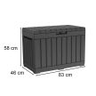 Kentwood műanyag kerti tároló láda 190L antracit szürke