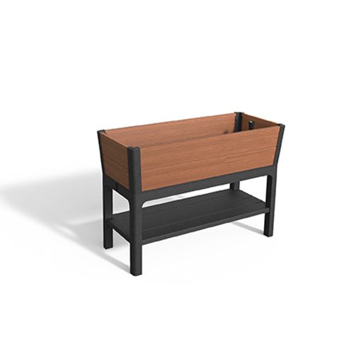 Darwin garden bed pro műanyag kerti virágláda whisky barna