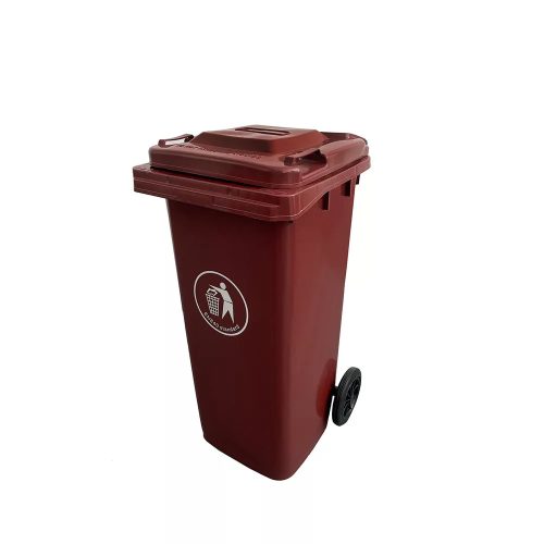 Műanyag kerti szemetes 120L barna