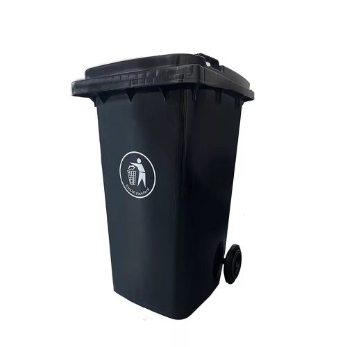 Műanyag kerti szemetes 240L fekete