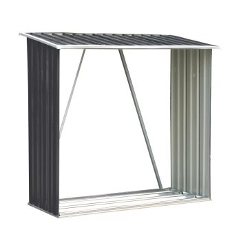 Detroit kerti fém tároló antracit szürke