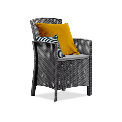 Lima műanyag kerti karfás szék grafit szürke