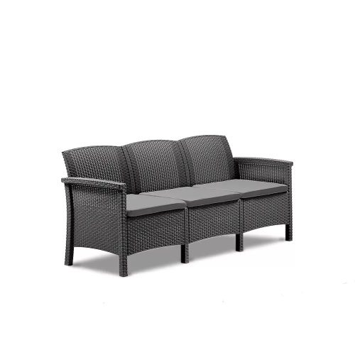 Venus 3 személyes műanyag kerti kanapé grafit szürke