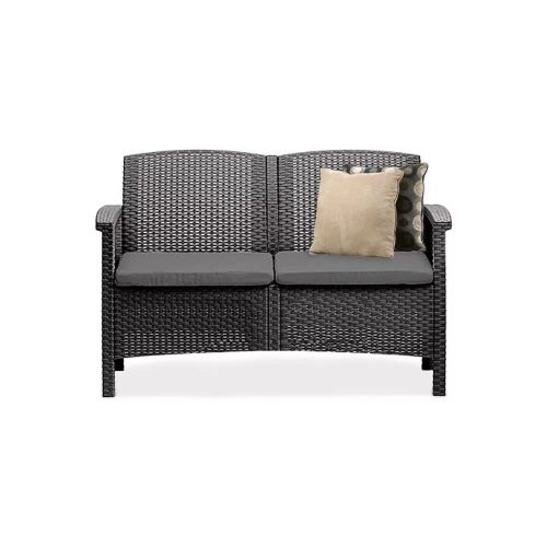 Venus kétszemélyes műanyag kerti kanapé grafit szürke