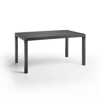 Hella műanyag kerti asztal grafit szürke