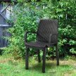 Verdi műanyag rattan hatású kerti karfás szék grafit szürke