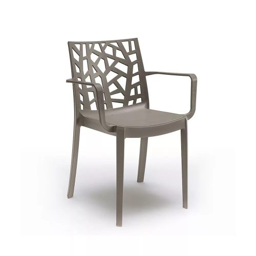 Trinity műanyag kerti karfás szék taupe