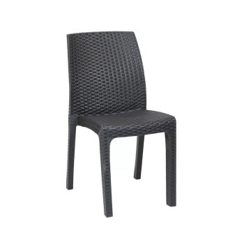 Vanda műanyag rattan hatású kerti szék grafit szürke