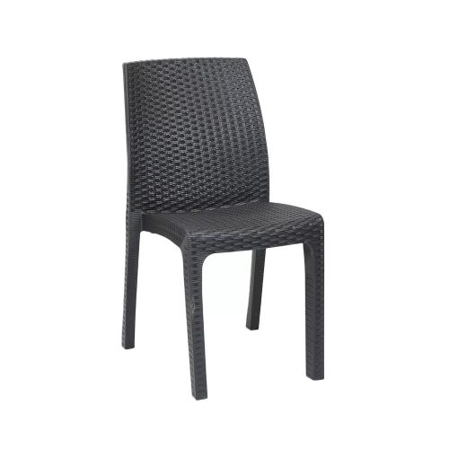 Vanda műanyag rattan hatású kerti szék grafit szürke