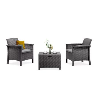   Venus Balcony műanyag kerti bútor garnitúra grafit szürke