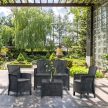 Lima 4 személyes műanyag kerti bútor garnitúra grafit szürke