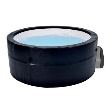   Avenli Saipan fekete bőrhatású dézsa jakuzzi, 184 x 73 cm, 1200 l