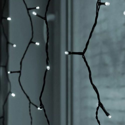 Kültéri toldható LED fényfüggöny, Hideg fehér, 100 x 400 cm, 280 LED